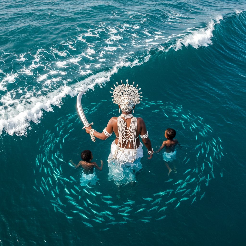 Le pacte avec Mami Wata attire depuis des siècles l’attention des chercheurs spirituels et des passionnés de mystère. Mami Wata, Reine des eaux, est le génie aquatique associé aux rivières, aux chutes et aux profondeurs sacrées où se cachent les secrets anciens. Elle symbolise la richesse, la fertilité et l’initiation mystique.